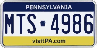 PA license plate MTS4986