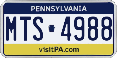 PA license plate MTS4988
