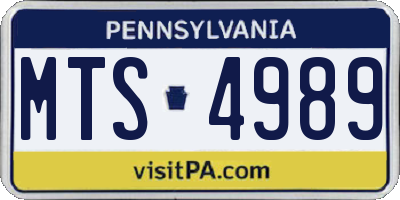 PA license plate MTS4989