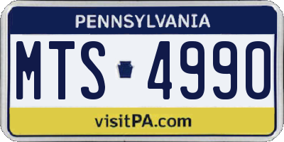 PA license plate MTS4990