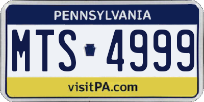 PA license plate MTS4999