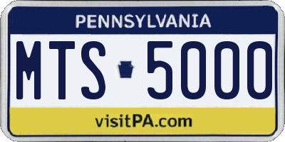 PA license plate MTS5000