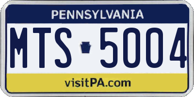 PA license plate MTS5004