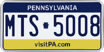PA license plate MTS5008