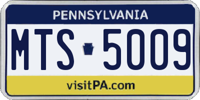 PA license plate MTS5009