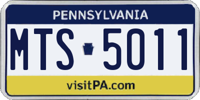 PA license plate MTS5011