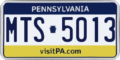 PA license plate MTS5013