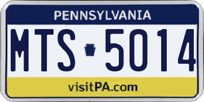 PA license plate MTS5014