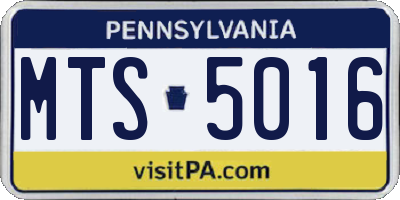 PA license plate MTS5016