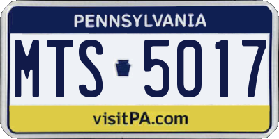 PA license plate MTS5017