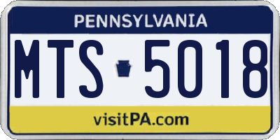 PA license plate MTS5018