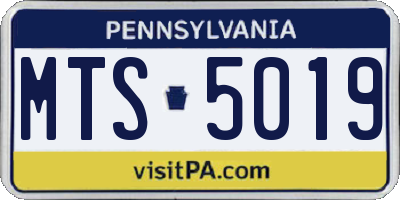 PA license plate MTS5019