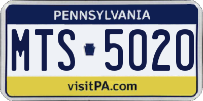 PA license plate MTS5020