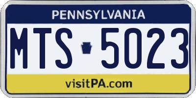 PA license plate MTS5023