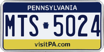 PA license plate MTS5024
