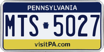 PA license plate MTS5027