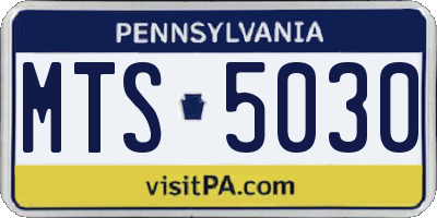 PA license plate MTS5030