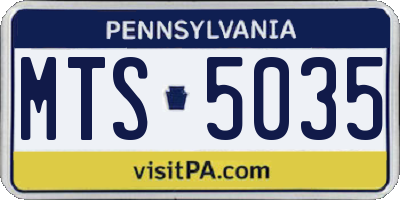 PA license plate MTS5035