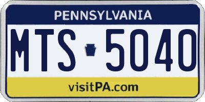 PA license plate MTS5040
