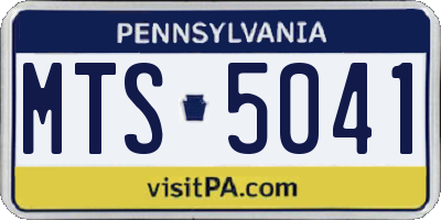 PA license plate MTS5041