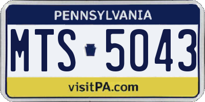 PA license plate MTS5043