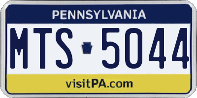PA license plate MTS5044