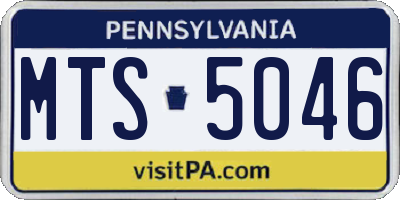 PA license plate MTS5046