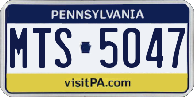 PA license plate MTS5047