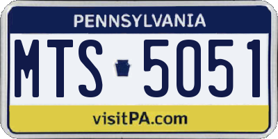 PA license plate MTS5051