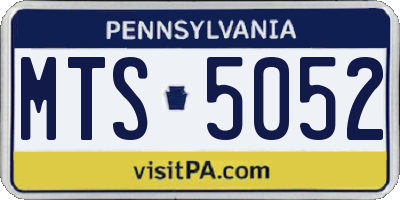 PA license plate MTS5052