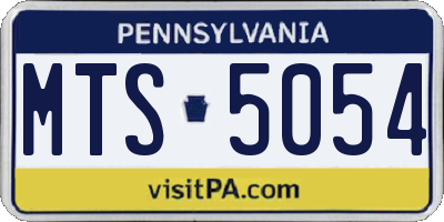 PA license plate MTS5054