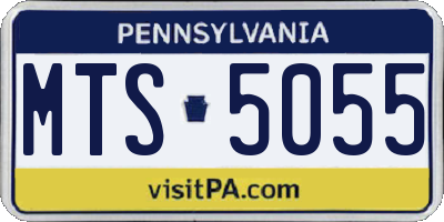 PA license plate MTS5055