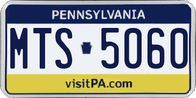PA license plate MTS5060