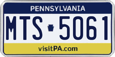 PA license plate MTS5061