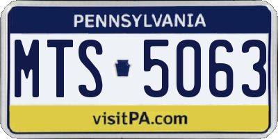 PA license plate MTS5063