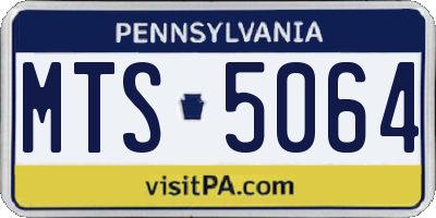 PA license plate MTS5064