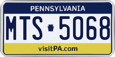 PA license plate MTS5068