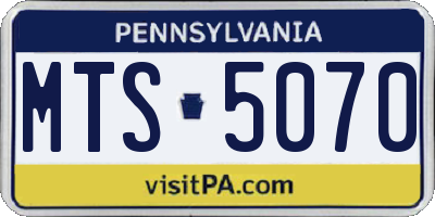 PA license plate MTS5070