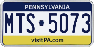 PA license plate MTS5073