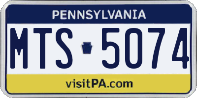 PA license plate MTS5074