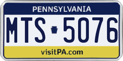 PA license plate MTS5076