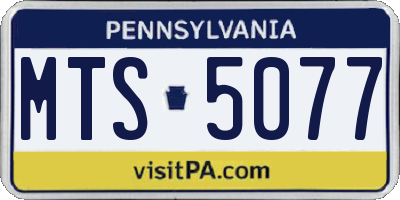 PA license plate MTS5077
