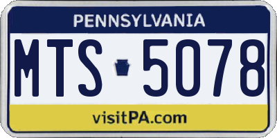 PA license plate MTS5078