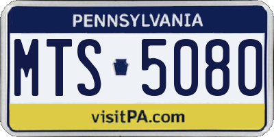 PA license plate MTS5080