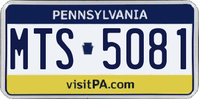 PA license plate MTS5081