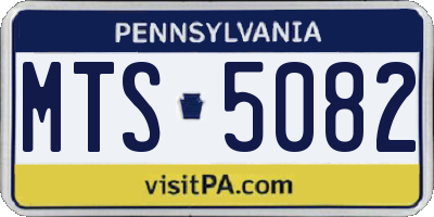 PA license plate MTS5082