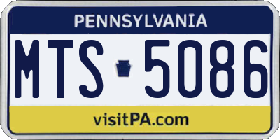 PA license plate MTS5086