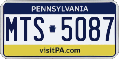 PA license plate MTS5087