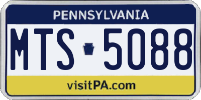 PA license plate MTS5088