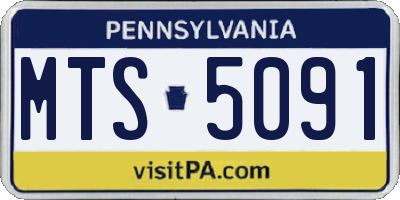 PA license plate MTS5091